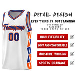 Custom Personalized Side Two-Color Triangle Splicing Sports Uniform Basketball Jersey For Youth