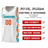 Custom Hip Hop Side Two-Color Triangle Splicing Sports Uniform Basketball Jersey Add Logo Number
