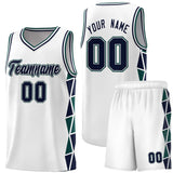 Custom Hip Hop Side Two-Color Triangle Splicing Sports Uniform Basketball Jersey Text Logo Number
