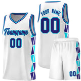 Custom Hip Hop Side Two-Color Triangle Splicing Sports Uniform Basketball Jersey Printed Logo Number
