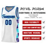 Custom Hip Hop Side Two-Color Triangle Splicing Sports Uniform Basketball Jersey Printed Logo Number
