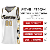 Custom Personalized Side Two-Color Triangle Splicing Sports Uniform Basketball Jersey For Adult