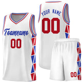 Custom Personalized Side Two-Color Triangle Splicing Sports Uniform Basketball Jersey For Youth