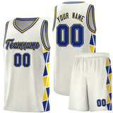 Custom Hip Hop Side Two-Color Triangle Splicing Sports Uniform Basketball Jersey Printed Logo Number
