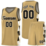 Custom Hip Hop Side Two-Color Triangle Splicing Sports Uniform Basketball Jersey Text Logo Number