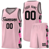 Custom Hip Hop Side Two-Color Triangle Splicing Sports Uniform Basketball Jersey Printed Logo Number
