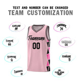 Custom Hip Hop Side Two-Color Triangle Splicing Sports Uniform Basketball Jersey Printed Logo Number