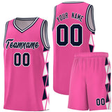Custom Personalized Side Two-Color Triangle Splicing Sports Uniform Basketball Jersey For Adult