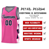 Custom Personalized Side Two-Color Triangle Splicing Sports Uniform Basketball Jersey For Adult