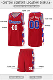 Custom Personalized Side Two-Color Triangle Splicing Sports Uniform Basketball Jersey For Adult