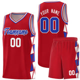 Custom Personalized Side Two-Color Triangle Splicing Sports Uniform Basketball Jersey For Adult