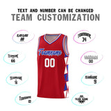 Custom Personalized Side Two-Color Triangle Splicing Sports Uniform Basketball Jersey For Adult