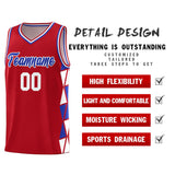 Custom Personalized Side Two-Color Triangle Splicing Sports Uniform Basketball Jersey For Adult