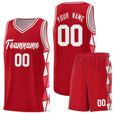 Custom Hip Hop Side Two-Color Triangle Splicing Sports Uniform Basketball Jersey Text Logo Number