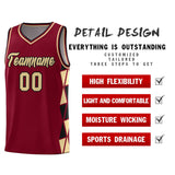 Custom Personalized Side Two-Color Triangle Splicing Sports Uniform Basketball Jersey For Adult