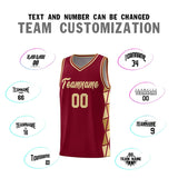 Custom Personalized Side Two-Color Triangle Splicing Sports Uniform Basketball Jersey For Youth