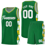 Custom Personalized Side Two-Color Triangle Splicing Sports Uniform Basketball Jersey For Adult