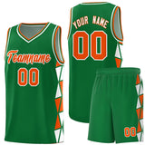 Custom Personalized Side Two-Color Triangle Splicing Sports Uniform Basketball Jersey For Youth