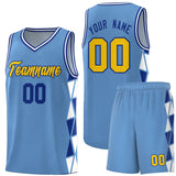 Custom Personalized Side Two-Color Triangle Splicing Sports Uniform Basketball Jersey For Adult