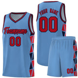 Custom Hip Hop Side Two-Color Triangle Splicing Sports Uniform Basketball Jersey Add Logo Number