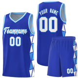 Custom Personalized Side Two-Color Triangle Splicing Sports Uniform Basketball Jersey For Adult