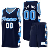 Custom Personalized Side Two-Color Triangle Splicing Sports Uniform Basketball Jersey For Adult
