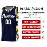 Custom Hip Hop Side Two-Color Triangle Splicing Sports Uniform Basketball Jersey Add Logo Number