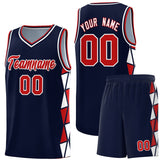 Custom Hip Hop Side Two-Color Triangle Splicing Sports Uniform Basketball Jersey Text Logo Number