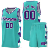 Custom Personalized Side Two-Color Triangle Splicing Sports Uniform Basketball Jersey For Adult