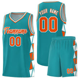 Custom Personalized Side Two-Color Triangle Splicing Sports Uniform Basketball Jersey For Youth