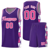 Custom Hip Hop Side Two-Color Triangle Splicing Sports Uniform Basketball Jersey Text Logo Number