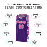 Custom Hip Hop Side Two-Color Triangle Splicing Sports Uniform Basketball Jersey Text Logo Number