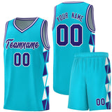 Custom Hip Hop Side Two-Color Triangle Splicing Sports Uniform Basketball Jersey Printed Logo Number