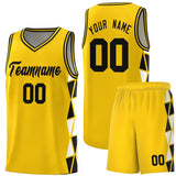 Custom Hip Hop Side Two-Color Triangle Splicing Sports Uniform Basketball Jersey Printed Logo Number
