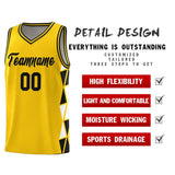 Custom Hip Hop Side Two-Color Triangle Splicing Sports Uniform Basketball Jersey Printed Logo Number