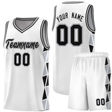 Custom Hip Hop Side Two-Color Triangle Splicing Sports Uniform Basketball Jersey Text Logo Number