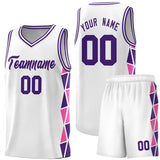 Custom Hip Hop Side Two-Color Triangle Splicing Sports Uniform Basketball Jersey Printed Logo Number