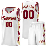 Custom Hip Hop Side Two-Color Triangle Splicing Sports Uniform Basketball Jersey Add Logo Number