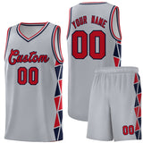 Custom Tank Top Side Two-Color Triangle Splicing Sports Uniform Basketball Jersey Add Logo Number