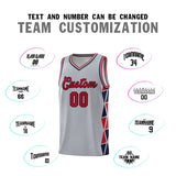 Custom Tank Top Side Two-Color Triangle Splicing Sports Uniform Basketball Jersey Add Logo Number