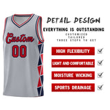 Custom Tank Top Side Two-Color Triangle Splicing Sports Uniform Basketball Jersey Add Logo Number