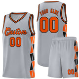 Custom Tank Top Side Two-Color Triangle Splicing Sports Uniform Basketball Jersey Text Logo Number