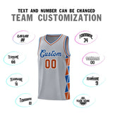 Custom Tank Top Side Two-Color Triangle Splicing Sports Uniform Basketball Jersey Text Logo Number