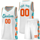 Custom For Adult Side Two-Color Triangle Splicing Sports Uniform Basketball Jersey Add Logo Number