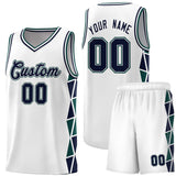 Custom Tank Top Side Two-Color Triangle Splicing Sports Uniform Basketball Jersey Add Logo Number