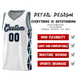 Custom Tank Top Side Two-Color Triangle Splicing Sports Uniform Basketball Jersey Add Logo Number