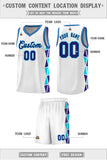 Custom Tank Top Side Two-Color Triangle Splicing Sports Uniform Basketball Jersey Text Logo Number