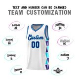 Custom Tank Top Side Two-Color Triangle Splicing Sports Uniform Basketball Jersey Text Logo Number