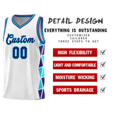Custom Tank Top Side Two-Color Triangle Splicing Sports Uniform Basketball Jersey Text Logo Number