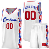 Custom For Youth Side Two-Color Triangle Splicing Sports Uniform Basketball Jersey Add Logo Number